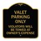 Signmission Valet Parking Violators Towed Owners Expenses Heavy-Gauge Alum Sign, 18" L, 18" H, BG-1818-22759 A-DES-BG-1818-22759 - alternate 1